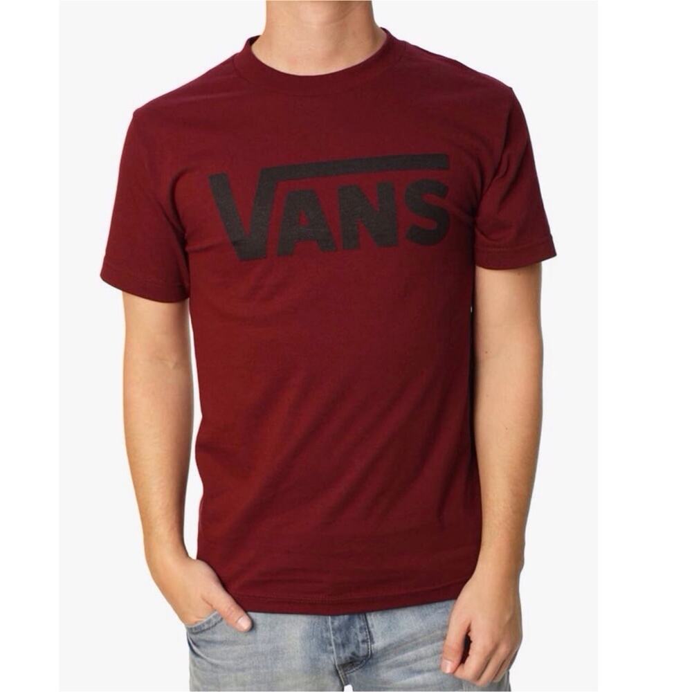 Vans classic short sleeved t shirt size large burgundy black